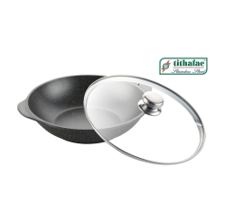 CHẢO HỢP KIM NHÔM VÂN ĐÁ NẮP KIẾNG BẾP TỪ TITHAFAC